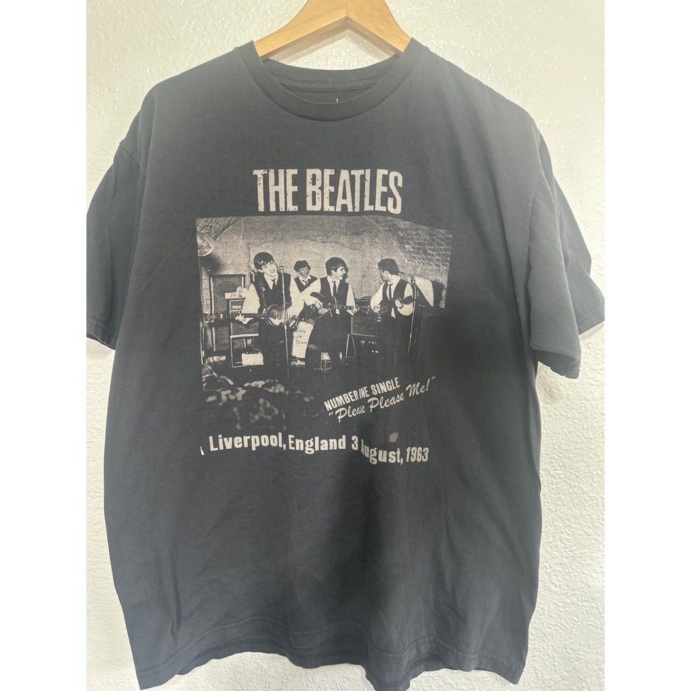 The Beatles Please Please Me Liverpool 1963 Graphic T-Shirt Mens XL CharcoalGray